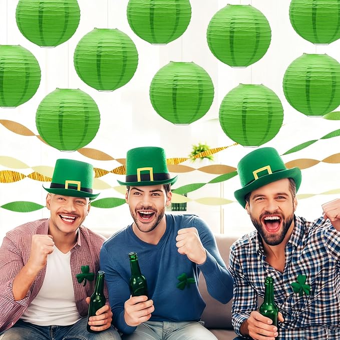 Green Paper Lanterns Decorative Hanging Chinese Ceiling Party Supplies - Image 4
