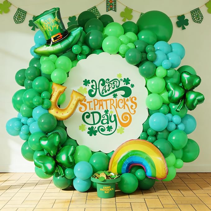 160Pcs St Patricks Day Green Balloons Arch Garland Kit | Lucky Shamrock - Image 5