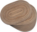 Placemats Set of 8, Woven Oval Braided Dining Table Mats | 12 x 17.5 Inch Size by Noctiflorous