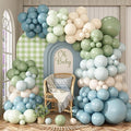 Dusty Blue Sage Green Balloon Garland Arch Kit by Togvu