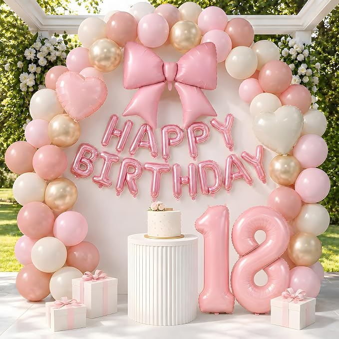 Dusty Pink Number 18 Balloon, 18th Birthday Decorations - Image 7