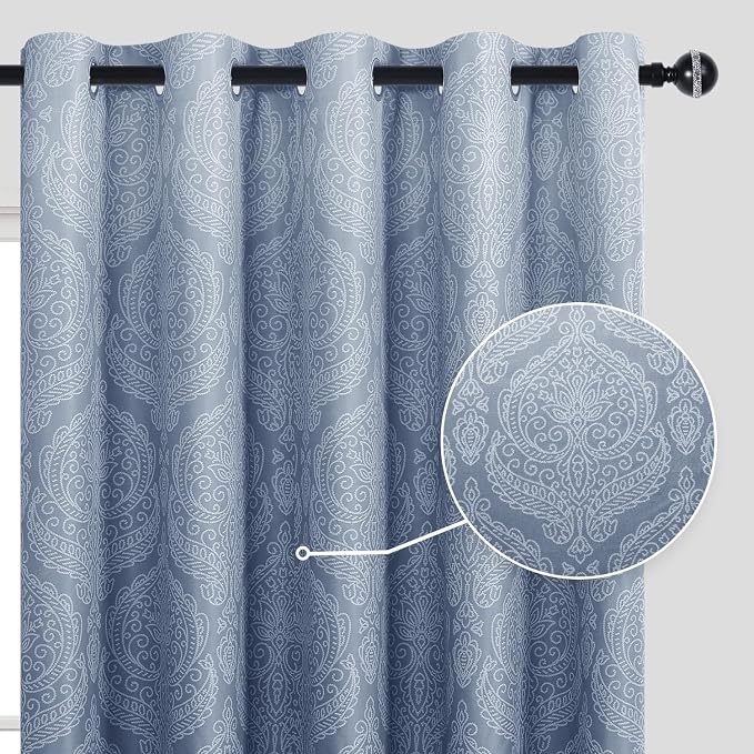 DWCN Extra Wide Ombre Room Darkening Blackout Curtains - Image 2