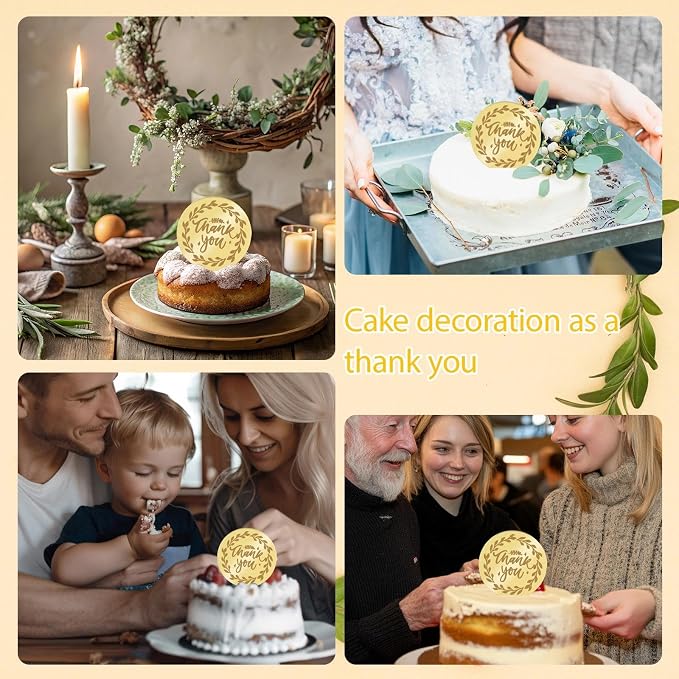 20Pcs Gold Thank You Cupcake Toppers DIY Cake Toppers - Image 4