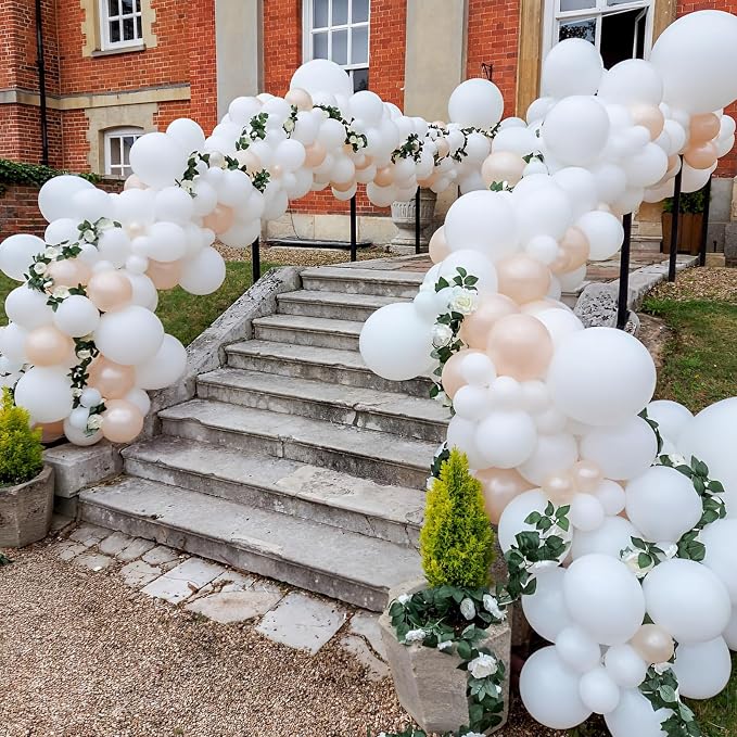 Voircoloria 110pcs White Latex Party Balloons, 12inch | - Image 6