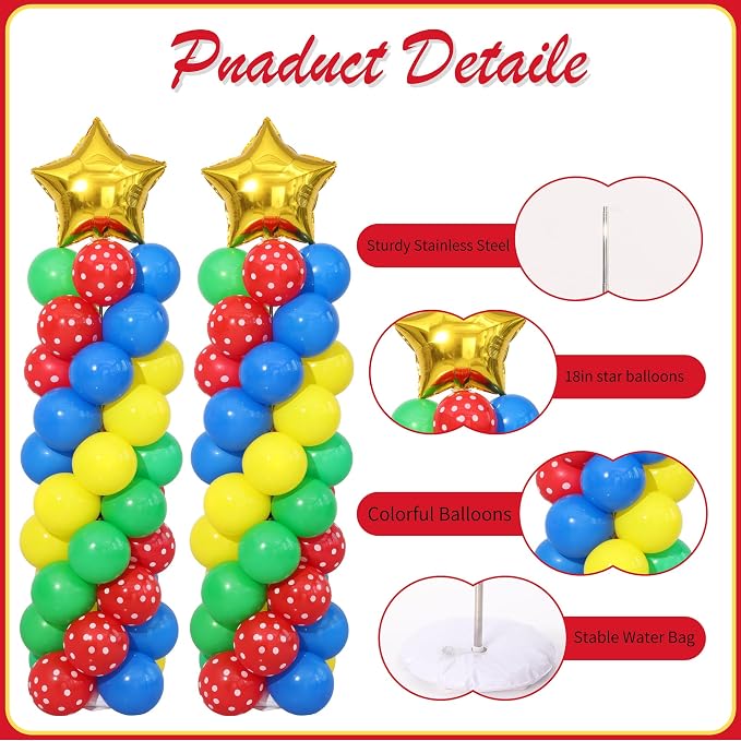 Adventure Game Balloon Column Stand Kit Set of 2, Video Game Party Decorations - Image 4