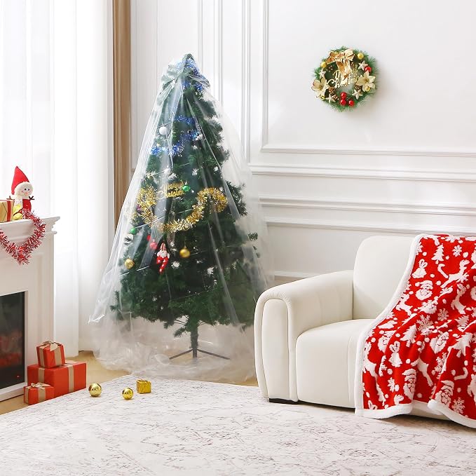 Christmas Tree Disposal Bag 9x6 ft Heavy Duty Plastic Xmas Tree Removal Bag - Image 3
