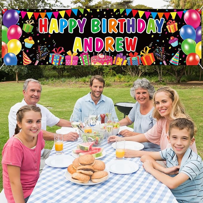 Lonfliness Personalized Birthday Banner Happy Birthday Party Decor Custom DIY - Image 5