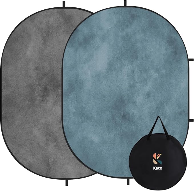 Kate Collapsible Backdrop Gray Photography and Video Backdrop 136 | 5x6.5ft by KateBackdropforPhotography