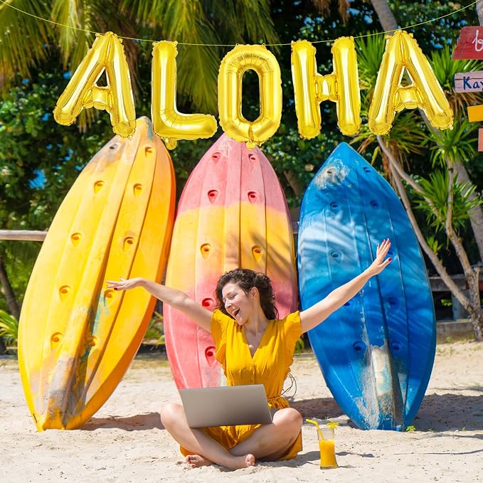 16 Inches ALOHA Letter Balloons Banner - Image 6