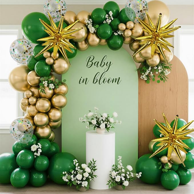 RUBFAC 2026 Graduation Decorations Green and Gold Balloon Garland Arch Kit - Image 6