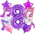 TONIFUL Girl‘s Purple Pink Music Themed 8th Birthday Decorations | 40 Inch by TONIFUL