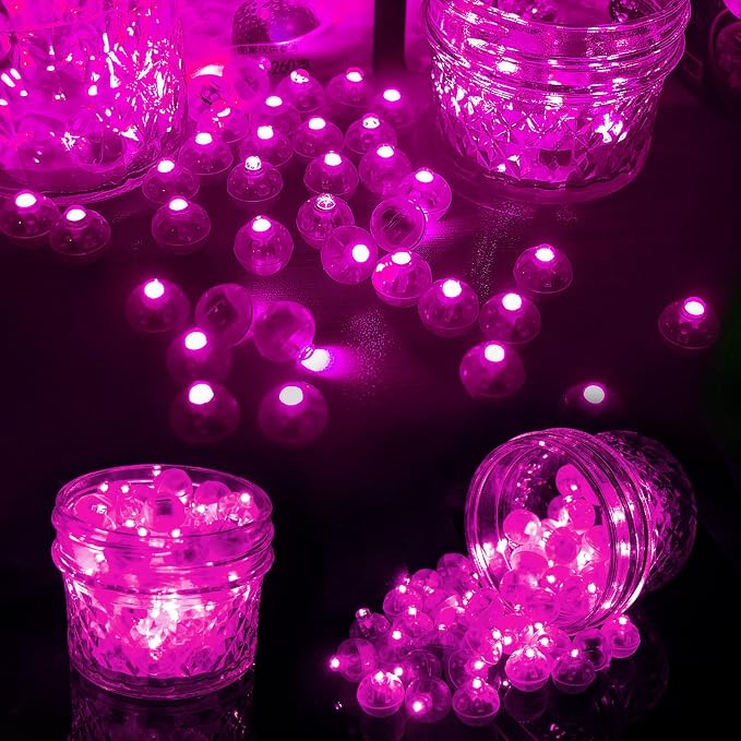 Aogist 50pcs Pink Balloon Lights, Long Standby Time Waterproof Mini Light - Image 6