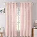 Tollpiz Short Linen Curtain Living Room Rod Pocket Semi Sheer Curtains Burlap by Tollpiz