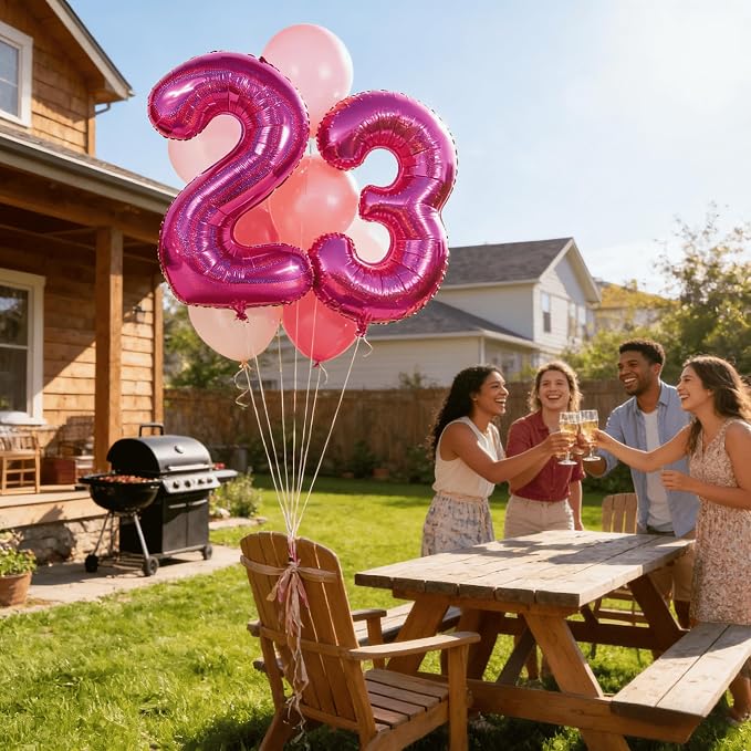 Laser Hot Pink 9 Balloon - Image 2