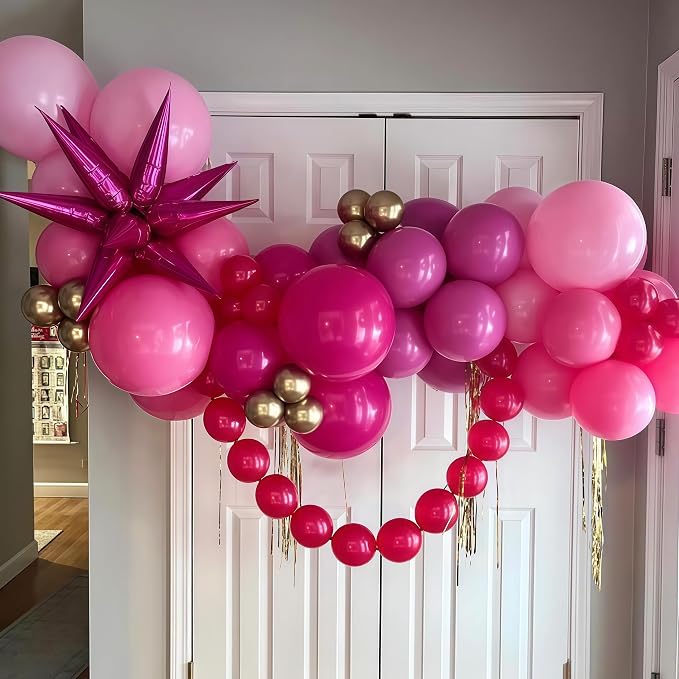 Hot Pink Linking Balloons, Fuschia Tails Balloon - Image 4