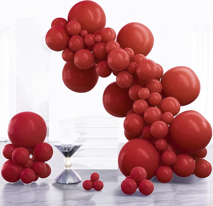 PartyWoo Burgundy Balloons 100pcs Dark Chestnut Red Maroon Color | 18 12 10 5 by PartyWoo