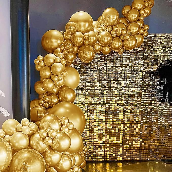 170 Pieces Gold Balloons Different Sizes 5 10 12 18 Inch Gold Balloon Arch - Image 6