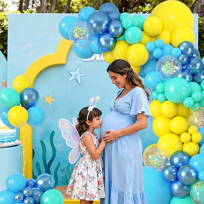 Amandir 153pcs Blue and Yellow Balloons Arch Garland Kit Different Sizes | 18 - Image 6