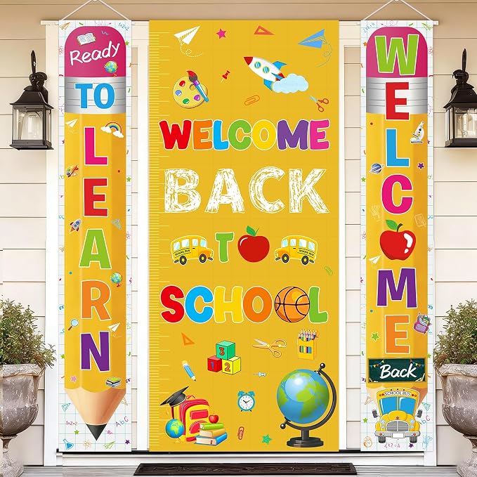 Welcome Back to School Decorations: 3Pcs Welcome Back to School Banner by Yavxzvbw