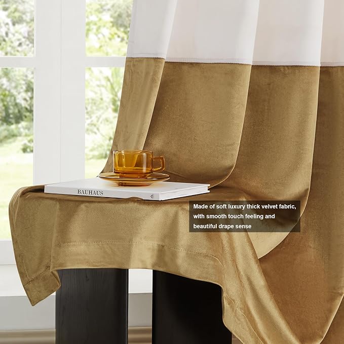 BULBUL Luxury Cream Gold Curtains 108 inches - Image 5