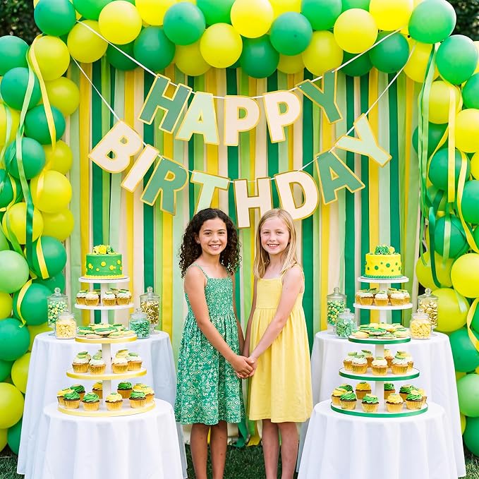 Pre-Strung Happy Birthday Banner Sage Green Party Decorations | adjustable cord - Image 7