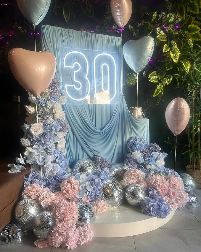 Pink Blue Heart Balloons, 18Inch Pastel Blue Helium Balloon - Image 3