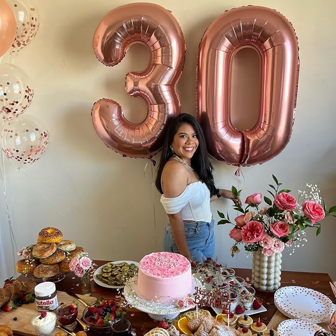 Rose Gold Number 60 Balloon 40 Inch - Image 3