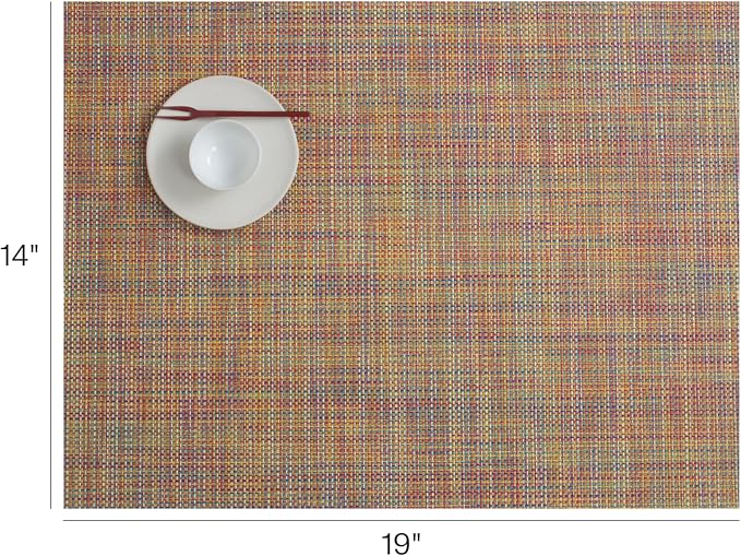 Chilewich Mini Basketweave Placemats, Woven Rectangle Placemats Set of 4 | Easy - Image 2
