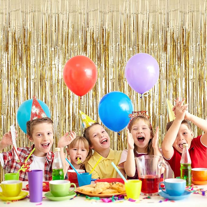 2 Pack Fringe Curtains Foil Shiny Fringe Backdrop Tinsel Door Streamers Foil - Image 6