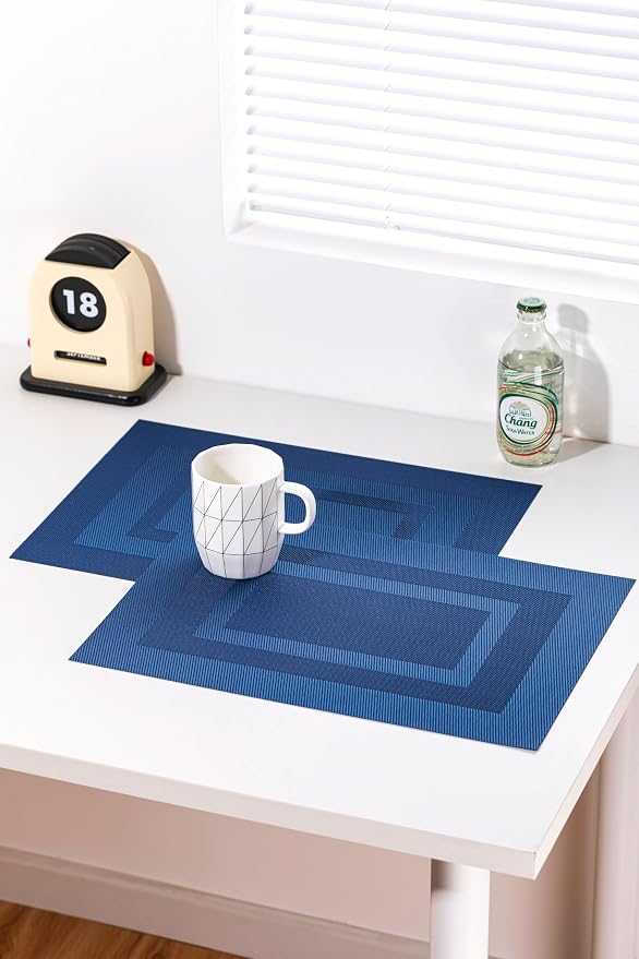 LEXMORE Placemats Set of 6 Vinyl/Plastic Woven Place Mats - Image 7