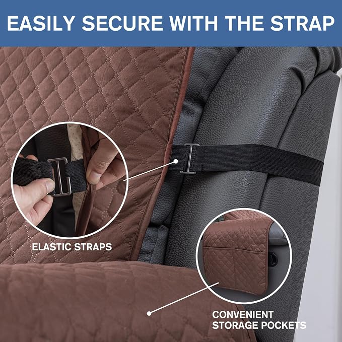 XINEAGE Water Resistant Recliner Cover, Nonslip Recliner Chair Covers - Image 3