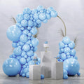 PartyWoo Light Blue Balloons 128pcs Different Sizes of 18 12 10 5 Inch Baby by PartyWoo