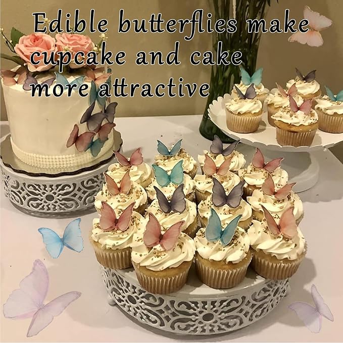 48Pcs Edible Butterflies for Cake Decorating Wafer Paper Butterfly Cupcake - Image 5