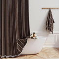 72x78 Long Boho Farmhouse Linen Heavy Duty Cloth Shower Curtain, 330GSM Linen by ShowerCurtain