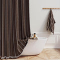 72x96 Extra Long Boho Linen Heavy Duty Cloth Shower Curtain Set, 330GSM Linen by ShowerCurtain