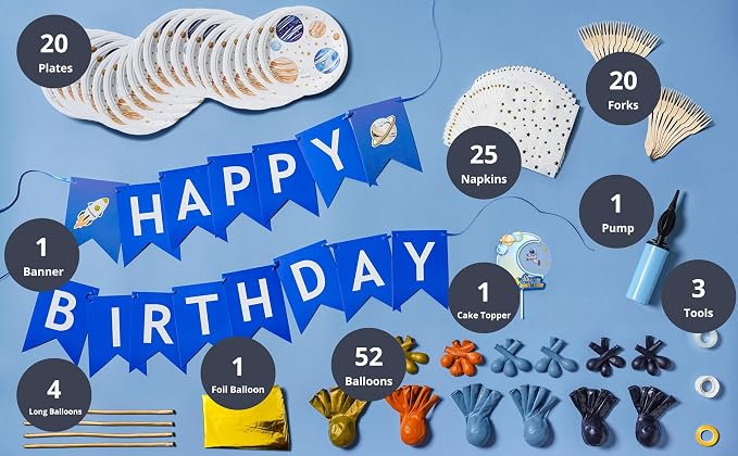 Outer Space Birthday Party Decorations and Supplies, Serves 20 - Image 9