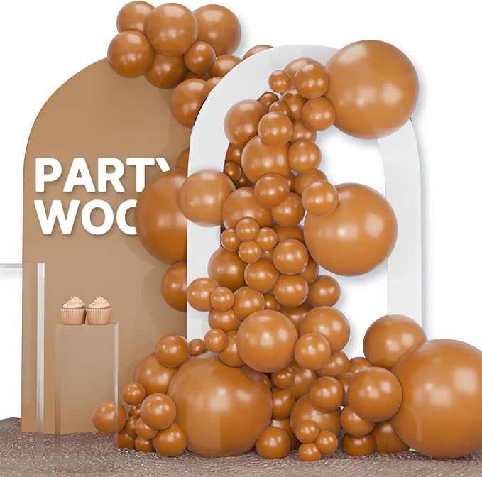 PartyWoo Boho Neutral Light Brown Balloons 120pcs Coffee Color | 18 12 10 5 by PartyWoo