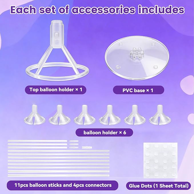 4 Sets Balloon Stand Kit For Table, Balloon Sticks - Image 3