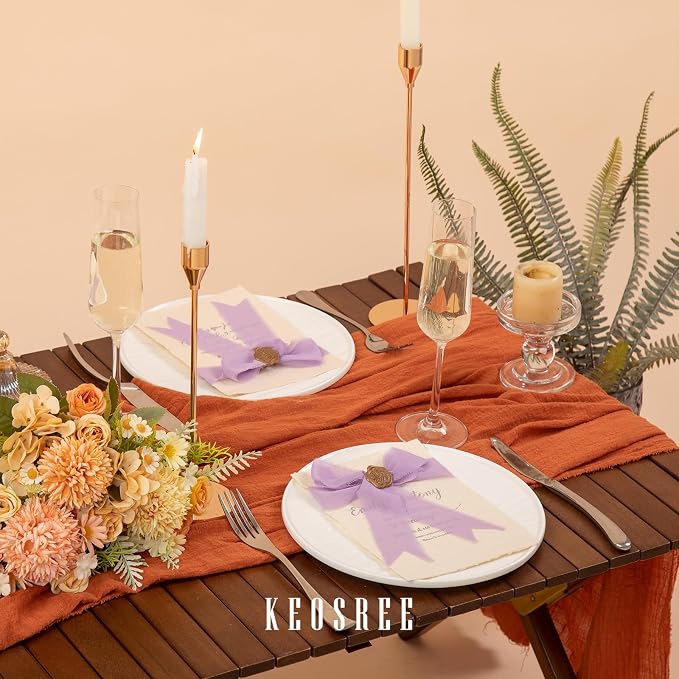 KEOSREE Purple Lavender Handmade Chiffon Ribbon, 1.5" x21Yd | Frayed Silk - Image 4
