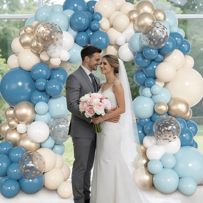 157Pcs Dusty Blue Balloons Garland Arch Kit Different Size | Fog Pastel Slate - Image 6