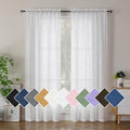 Simplebrand Sheer White Curtains 72 Inch Length 2 Panels by Simplebrand