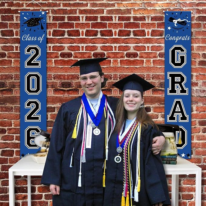 DAZONGE 2026 Graduation Decorations Blue, Congrats Grad Porch Banner - Image 6