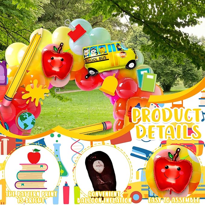 35 Pcs Welcome Back to School Balloons Arch Kit Pencil Balloon Kit Composition - Image 3
