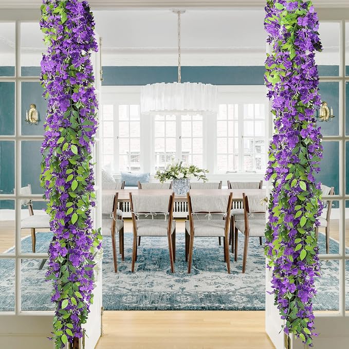 Findosom 10Pcs Total 72FT Wisteria Artificial Flowers Garland - Image 5