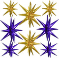 TONIFUL 8 Pcs Explosion Star Balloons Purple Gold Foil Balloon Party Decor | 22 by TONIFUL