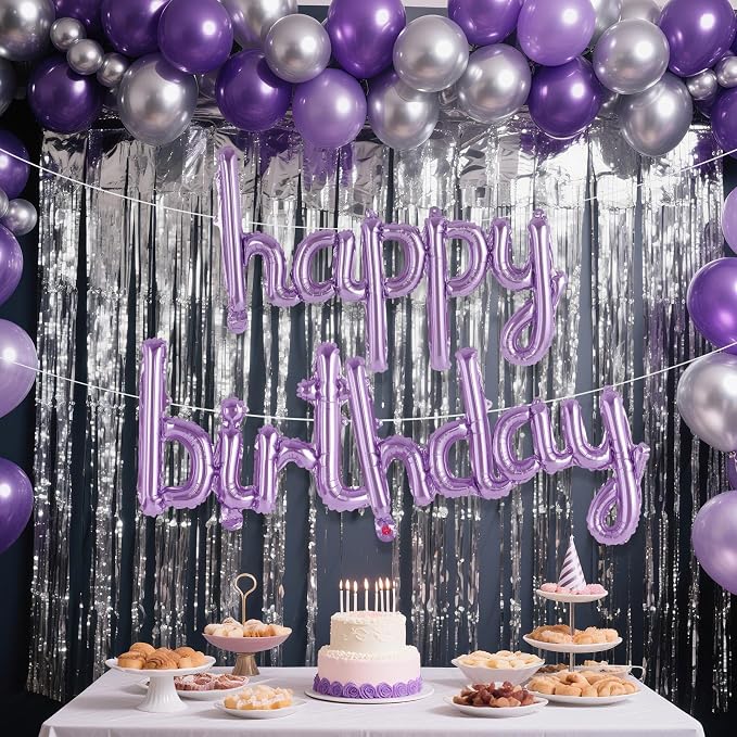 Happy Birthday Balloons Banner Foil Letters Balloons Connected, Personalized - Image 2