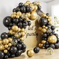 Black and Gold Balloon Arch Kit, Birthday Party Decor | 18/12/10/5 In Black by Haolongfa