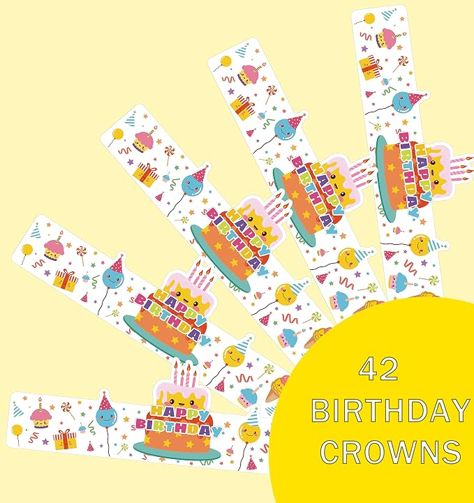 Outus 42 Pack Happy Birthday Crowns - Image 3