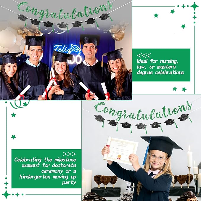 2026 Graduation Banners Party Decorations, Glitter Congratulations - Image 4