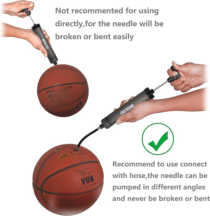 SKOLOO 10" Portable Hand Air Ball Pump Inflator Kit - Image 3